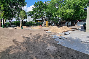 Sanierung der Außenanlagen der Ev. Kita Wunderhaus: Elementarbereich, 20.5.2025 (© Andreas Kaul)