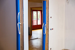 Neubau der Ev. Kita Regenbogenland: Stand der Arbeiten, 28.10.2025 (© Nico Kammermeier)