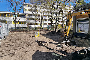 Sanierung der Außenanlagen der Ev. Kita Wunderhaus: Vorbereitung, 3.4.2025 (© Andreas Kaul)