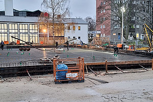 Neubau der Ev. Kita Regenbogenland: Schalung und Bewehrung, 28.11.2024 (© Andreas Kaul)